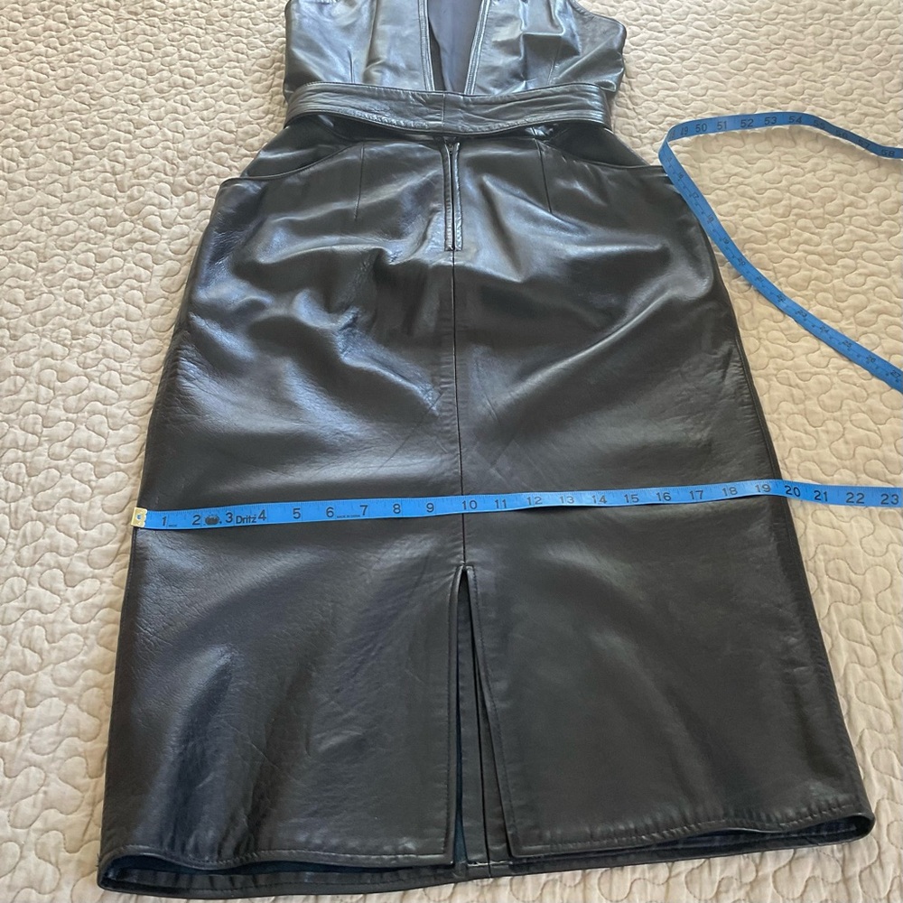 Black Leather Halter Dress - Picture 12 of 16